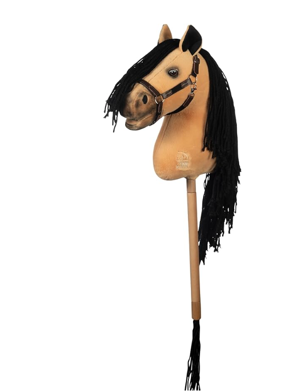 Hobby Horse Steckenpferd – HKM Hobby Horse Premium Buckskin – mit Halfter, Schweif & abschraubbarem Stock (HKM)