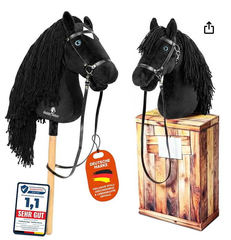 Hobby Horse Steckenpferd – Hobby Horse A3 Steckenpferd „Blue Soul" mit Stall-Geschenkbox (HobbyJumpy)