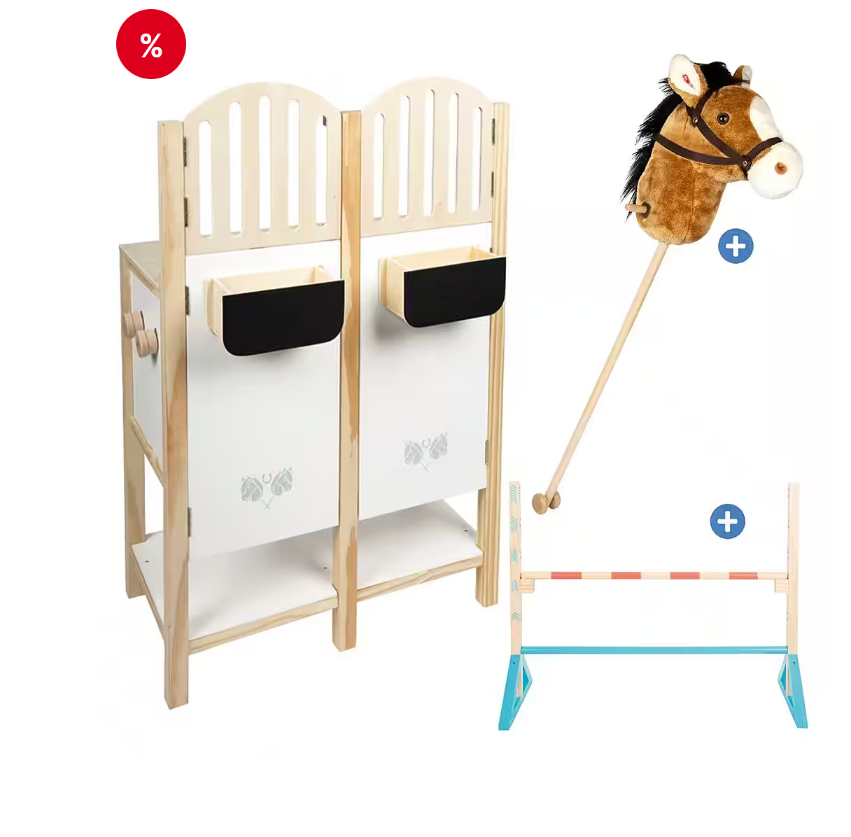 Hobby Horse Komplettset – Steckenpferd Nico – Braun · Hobby Horsing Set (small foot)